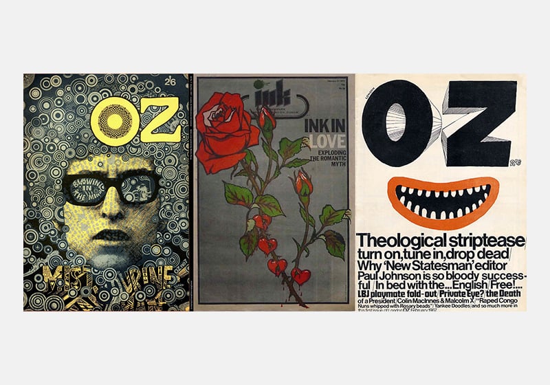 Couvertures de magazines de la contre-culture des années 1960