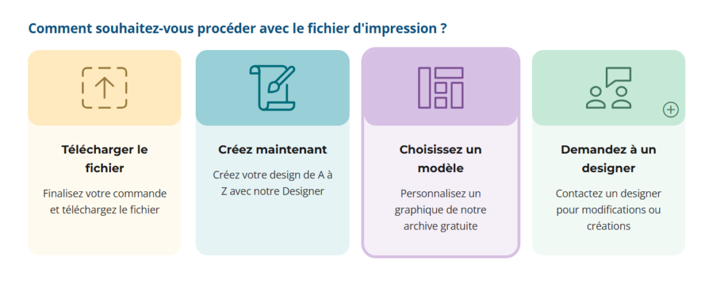 l'interface utilisateur de la page web consacrée à l'impression d'étiquettes sur le site web de Pixartprinting