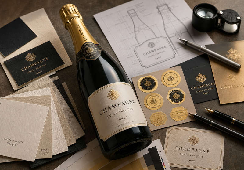 Étiquettes de champagne : guide complet sur la conception, l’impression et la personnalisation